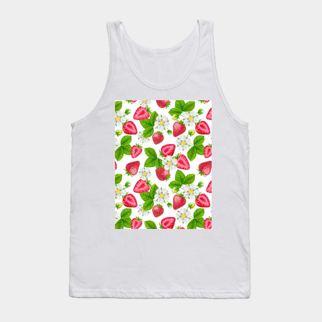 Red Strawberries Tank Top by katerinamk